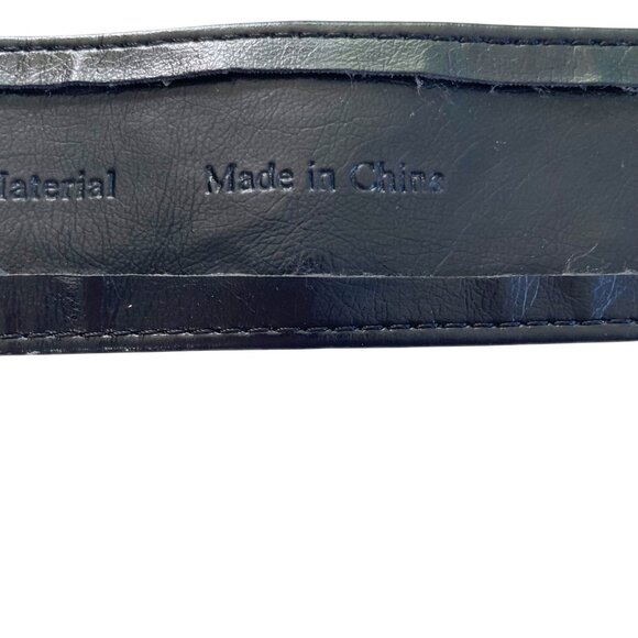 Unique Black Dress Belt Large Abstract Shape Buckle Women's Size Large - Picture 5 of 8